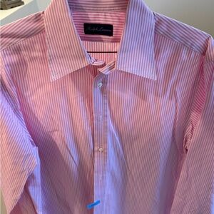 Ralph Lauren Purple Label Pink and White Striped Dress Shirt